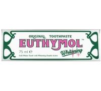 Euthymol Dentifrice blanchissant original 75 ml (1) - Fabriqué en Corée - 9,6 fois plus blanches - Double action - Fluorure et vitamine E - Combat les caries et la gingivite - Sans OGM, sans gluten