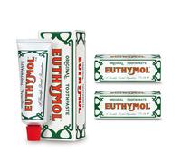 Euthymol Original Dentifrice 75ml x 2, Sans Fluorure, Anti-plaque, Antibactérien, Cavité Protection, Dents et Gencives Propres et Saines, Menthe Fraîche, Soins Dentaires Quotidiens en émail buccal