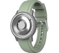 EUTOUR Montres Hommes avec Boules Magnétiques Cadran Miroir 40MM Étanche à 5ATM Cadeau Unique Montre Analogique à Quartz avec Bracelet en Silicone Gris et Vert