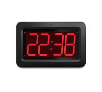 EUTUHIY Horloge Murale, LED Affichage NuméRique Rouge, Design Moderne, 21,5 X 14 X 4,5 cm, Alimenté par Batterie Ou par Adaptateur, Peut êTre Utilisé comme RéVeil Lumineux