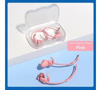 Euty-1 Paire De Bouchons D'oreille Tapones Oido Dormir Natation Réduction Du Bruit Bouchon D'oreille En Silicone Avec Corde Bouchons Oreilles Bouchons D'oreilles De Couchage-Pink