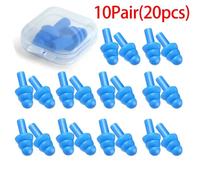 Euty-20/1 Paire Bouchons D'oreille Sommeil Suppression Du Bruit Réutilisable Silicone Bloc De Son Bouchons D'oreilles Été Étanche Natation Bouchon D'oreille Avec Boîte-10 Pair(20pcs)