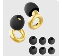 EUTY-Bouchons d'oreille silencieux pour la réduction du bruit¿Protection auditive super douce et réutilisable pour le sommeil,la natation et le travail 8 embouts d'oreille en XS/S/M/L-Golden 37