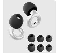 EUTY-Bouchons d'oreille silencieux pour la réduction du bruit¿Protection auditive super douce et réutilisable pour le sommeil,la natation et le travail 8 embouts d'oreille en XS/S/M/L-Silver 37
