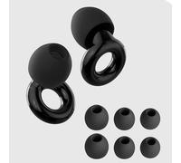 EUTY-Bouchons d'oreille silencieux pour la réduction du bruit¿Protection auditive super douce et réutilisable pour le sommeil,la natation et le travail 8 embouts d'oreille en XS/S/M/L-Black 37