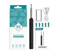 EUTY-Caméra visuelle sans fil pour cure-oreille,outil d'élimination du cérumen,nettoyeur d'oreille,élimination du cérumen,Kit d'endoscope,cuillère-Black