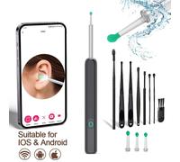 Euty-Nettoyeur De Cire D'oreille Intelligent Avec Caméra,3.5mm,Otoscope,Caméra Visuelle,Soins De Santé,Nettoyeur D'oreille Pour Iphone,Ipad,Android-Black