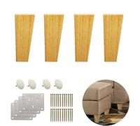 EUTYRG Bois Massif, Pieds de canapé de Remplacement, Pieds d'armoire en Bois d'hévéa, Pieds de Commode trapézoïdale, pour canapé, lit, Table, Fauteuil, Chaise (Bois 18 cm)