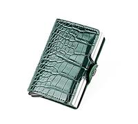 EUTYRG Brosse antivol, étui en Aluminium, Portefeuille pour Hommes, étui à Cartes à Double Bouclier, Pliable avec Porte-Cartes à Boucle (Noir A)