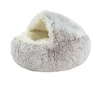 EUTYRG Coussin pour Animaux de Compagnie, lit Rond en Peluche pour Chat et Chat, lit Auto-Chauffant, Maison Douce et Longue, nid pour Petit Chien et Chat