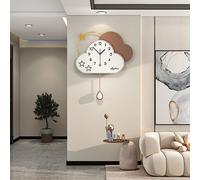 EUTYRG Horloges murales Modernes à Motifs de Dessins animés - Silencieuses, à Piles, sans tic-tac, pour Salon, Cuisine, Chambre, Bureau, décoration intérieure, 60 cm (53 cm avec Le Motif Curry)