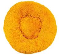 EUTYRG Lit apaisant pour Chien, Peluche Longue, Super Doux, Niche pour Animal de Compagnie, Niche Ronde pour Chien et Chat, nid Chaud d'hiver pour Chiot, Tapis de Coussin Portable pour Chat S