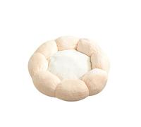 EUTYRG Lit en Peluche pour Animal de Compagnie : lit en Forme de Beignet Confortable et Chaud pour Chats et Chiens, Vert et Blanc, 55 cm de diamètre
