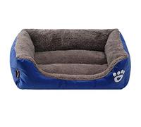 EUTYRG Lit pour Chat nid de Chiots en Coton Ultra Doux, Petit lit pour Animaux de Compagnie, chenil en Peluche Lavable,Bleu,M