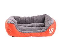EUTYRG Lit pour Chat nid de Chiots en Coton Ultra Doux, Petit lit pour Animaux de Compagnie, chenil en Peluche Lavable,Orange,XXL