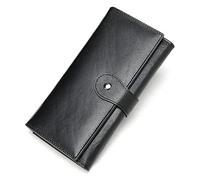 EUTYRG Portefeuille à Trois Volets Vintage Long avec Support de Blocage pour téléphone, Pochette avec Fermeture éclair (Vert A)