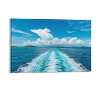 EUUMKOO Impression sur toile représentant un bateau de croisière et vagues - Décoration murale pour maison, salon, chambre à coucher - 40 x 60 cm