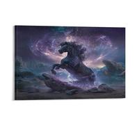 EUUMKOO Impression sur toile représentant un cheval mystique - Paysage animal - Décoration murale d'intérieur : salon, chambre à coucher - 20 x 30 cm
