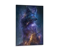 EUUMKOO Impression sur toile représentant un loup lumineux - Impression sur toile - Décoration d'intérieur : salon, chambre à coucher - 30 x 45 cm