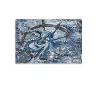 EUUMKOO Impression sur toile représentant une pieuvre mystique - Motif animaux marins - Vue nautique - Décoration murale d'intérieur : salon, chambre à coucher - 60 x 90 cm