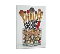 EUUMKOO Toile murale élégante avec outils de maquillage moderne - Peinture sur toile chic - Affiche d'œuvre d'art pour décoration murale d'intérieur, salon, chambre à coucher - 50 x 75 cm