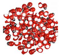 Euvoym Lot de 100 mini coccinelles autocollantes en bois 9 x 12 mm