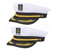 Euvoym Lot de 2 chapeaux de capitaine pour adulte - Chapeau de marin réglable - Accessoire de costume