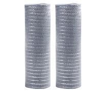 Euvoym Lot de 2 rouleaux de ruban en maille métallique pour décoration de Noël - 25,4 cm x 9,1 m - Argenté
