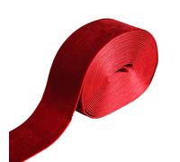 Euvoym Ruban de velours vintage pour la fabrication de nœuds d’emballage cadeau pour les anniversaires et Noël (rouge bordeaux, 4,6 m x 2,5 cm)