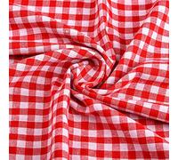 Euvoym Tissu vichy rouge et blanc de 1 m de large en polycoton à carreaux de 1,6 cm de large pour loisirs créatifs
