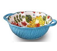 EUXHTYWP Bol à soupe avec anse, bol ramen baguettes et cuillères, ensemble for 1 personne, en céramique - vert 1000 ml