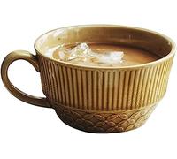 EUXHTYWP Bols à soupe avec anses, tasse café en céramique 500 ml, bol céréales profond - bleu 15 x 12,5 7 cm