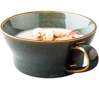 EUXHTYWP Bols à soupe avec anses, tasse en céramique, petite petit-déjeuner, bol dessert vert, petit for micro-ondes