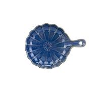 EUXHTYWP Plats de cuisson au four, plat en céramique, moule à tarte, plats service porcelaine for, lasagnes, cocotte, quiche, forme pétale rond, 1 pièce(Blue)