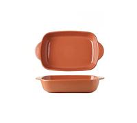 EUXHTYWP Plats de cuisson au four, plats en céramique avec poignée, plat à lasagnes rôtir, cocotte rectangulaire for la cuisine(Red)