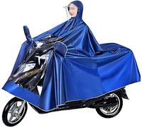 EUXHTYWP Poncho de Pluie, imperméable à Capuche for Moto, Poncho allongé for avec Fentes for rétroviseurs, Grande Protection Contre la for(Blu,Single 4XL (Without Rearview Mirror))