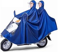 EUXHTYWP Poncho de Pluie, imperméable à Capuche for vélo, for Voiture électrique, Housse Moto, Poncho for Adulte, Cape for Scooter mobilité(Blu,4XL Double)
