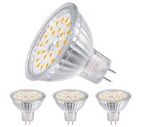 Euxper Lot de 4 ampoules LED MR16 GU5.3 5W Blanc chaud 2700K équivalent 40W Spot halogène de remplacement 5W, AC/DC 12V, 500 lm, non dimmable, IRC > 85 et angle de faisceau 120 °