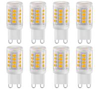 Euxper Lot de 8 ampoules LED G9, 2 W, blanc chaud 2700 K, intensité non variable, équivalent halogène 28 W, angle de faisceau 360°, sans scintillement, AC 220-240 V, pour éclairage de la maison
