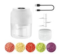 EUYIMOMO Mini Hachoir Électrique Electric Mini Garlic Chopper, USB Rechargeable Food Choppe,for Crushing Garlic Ginger Vegetables Herb Grinder Machine Kitchen Gadget(White)
