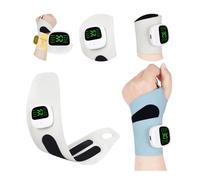 EUYIMOMO Rechargeable Electric Wrist Massager 8 Modes 30 Levels Rechargeable Adjustable Electric Wrist Massager,for Carpal Tunnel Fatigue Relief Wrist Brace Wrap(Blue)