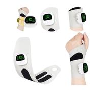 EUYIMOMO Rechargeable Electric Wrist Massager 8 Modes 30 Levels Rechargeable Adjustable Electric Wrist Massager,for Carpal Tunnel Fatigue Relief Wrist Brace Wrap(Beige)