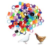 EUYKQNOI 100 pièces 10mm anneaux de pied de volaille avec coloré - 10 couleurs,anneau de pied de pigeon voyageur petits anneaux de serrage de volaille anneaux de cuisse de poulet anneau de pigeon