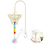 EUYKQNOI 1Pcs Attrape-Soleil en Cristal, Arbre de Vie Attrape Soleil Cristal, Papillon Attrape-Soleils en Cristal, Suspendu Suncatcher Pendentif, Cristal Suspendu, pour Fenêtre Jardin Maison