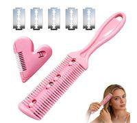 EUYKQNOI 2 coupe fourche cheveux tondeuse à cheveux onduleur cheveux double face avec 5 lames de rechange, peigne de coupe pour cheveux pour adultes et enfants