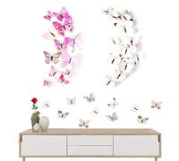 EUYKQNOI 24 Pcs papillon decoration Papillon Autocollant Mural,3D avec Autocollant Mural Papillon Magnétique,Papillons Décoratifs,Autocollant Papillon Détachable pour la de Fête de en Classe à Domicil