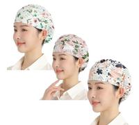 EUYKQNOI 3 Pièces casquette femme Calot Chirurgien Femme Chapeaux de Travail avec Noués à Dos Sweatband Chapeau Réglable Capuche Casquette Queue Cheval Calot Chirurgien Cuisine Couverture Homme Femme