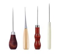 EUYKQNOI 4 Pièces Poincon Cuir, Alène en Cuir, Poinçon à PoignéE En Bois, Alènes Manche Bois, Cône de Couture, Machine À Coudre En Cuir Ronde À Manche En Bois Outil De Poinçon En Forme De Gourde