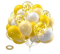 EUYKQNOI Ballon Or Anniversaire,30 Pièces Ballon Or Blanc Métalliques Doré Ballons Latex Hélium Ballon Confettis Ballons de Baudruche Décoration pour Mariage Festival Baby Shower Fête