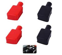 EUYKQNOI Bornes de Batterie Couvre,4 Pièces Capuchon Battery Terminal, Caoutchouc Bornes Bouchon Protecteur, Borne de Batterie Couvercle Isolant, pour Voitures, Camions, Moto